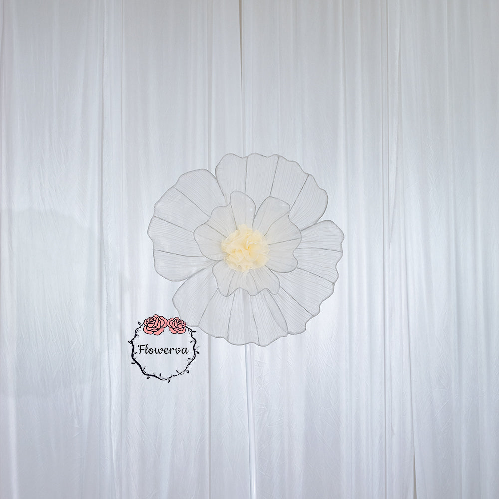 Flowerva Giant Tulle Flower Centerpiece Wedding Decor Ivory