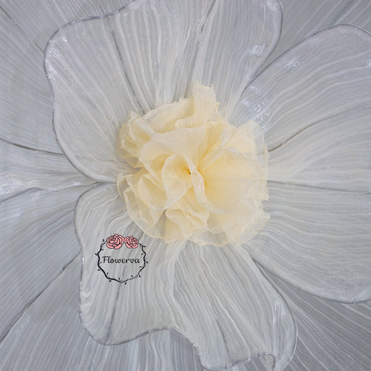 Flowerva Giant Tulle Flower Centerpiece Wedding Decor Ivory