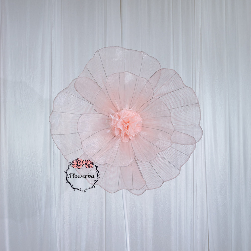 Flowerva Giant Tulle Flower Centerpiece Wedding Decor Light Pink