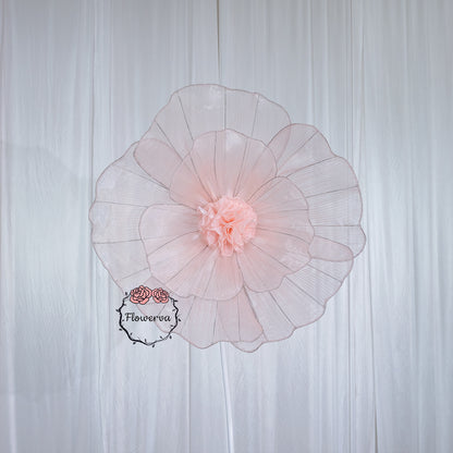 Flowerva Giant Tulle Flower Centerpiece Wedding Decor Light Pink
