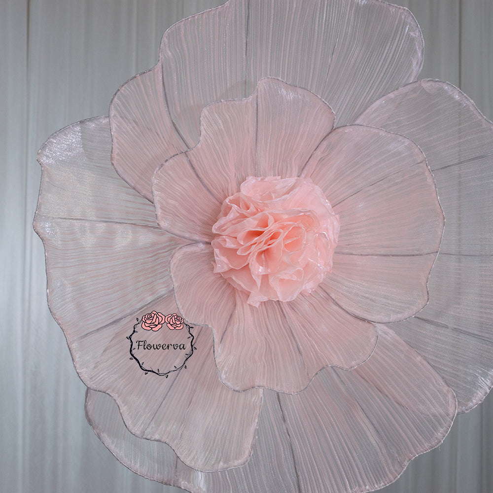 Flowerva Giant Tulle Flower Centerpiece Wedding Decor Light Pink