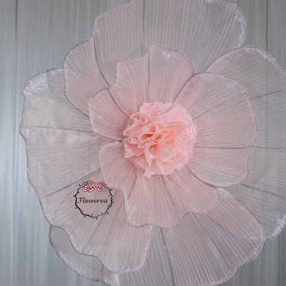 Flowerva Giant Tulle Flower Centerpiece Wedding Decor Light Pink