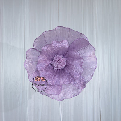 Flowerva Giant Tulle Flower Centerpiece Wedding Decor Pearl Purple