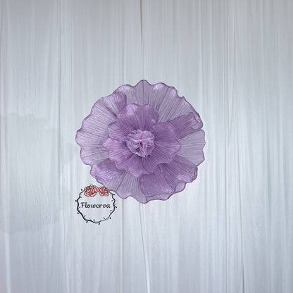 Flowerva Giant Tulle Flower Centerpiece Wedding Decor Pearl Purple
