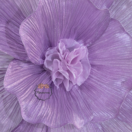 Flowerva Giant Tulle Flower Centerpiece Wedding Decor Pearl Purple