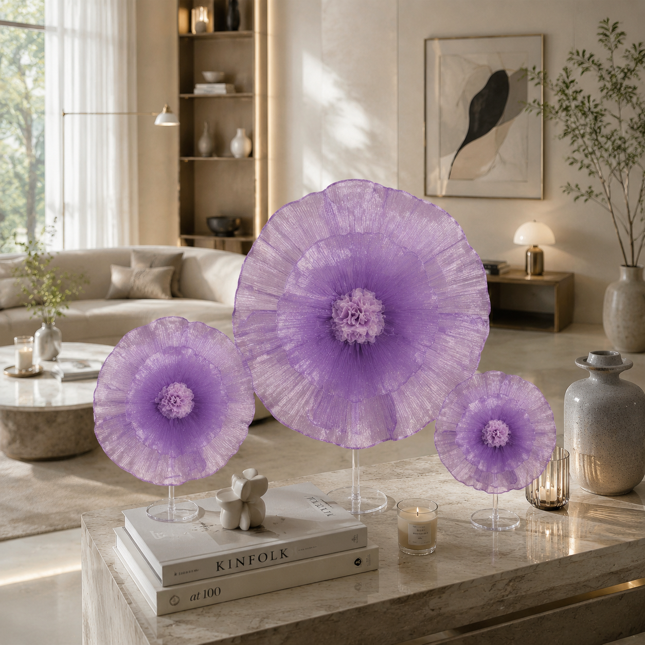 Flowerva Fabric Giant Flower Centerpiece Luxury Wedding & Event Decor