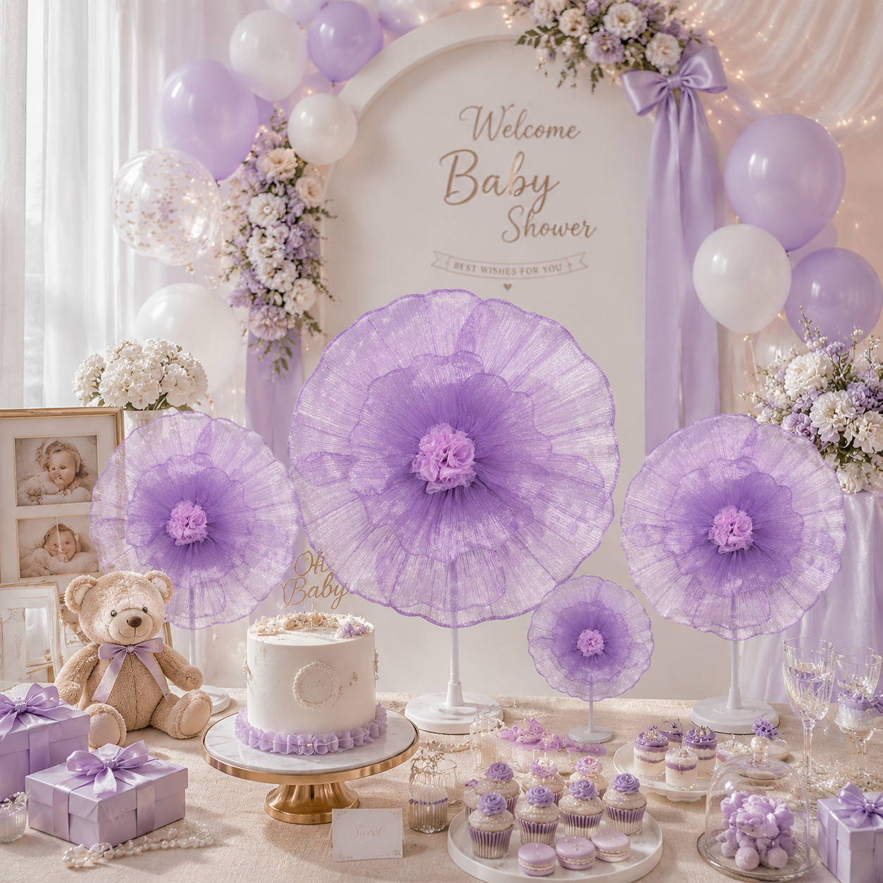Flowerva Fabric Giant Flower Centerpiece Luxury Wedding & Event Decor