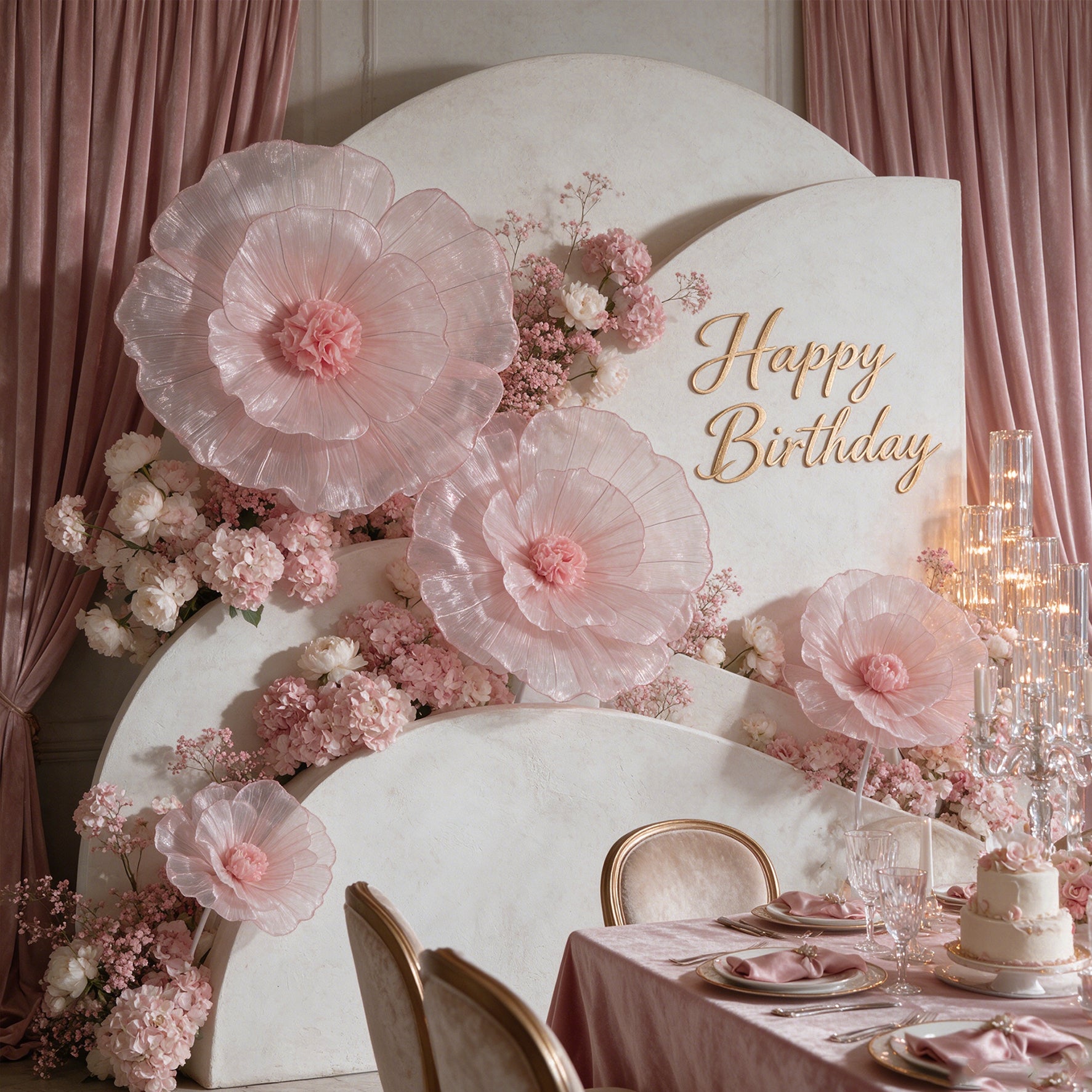Flowerva Fabric Giant Flower Centerpiece Luxury Wedding & Event Decor