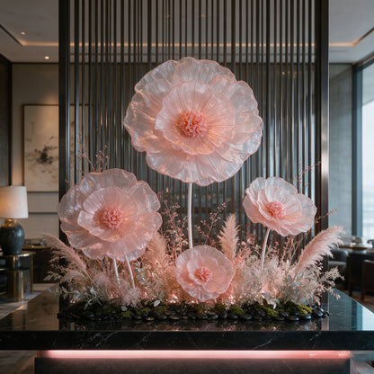 Flowerva Giant Tulle Flower Centerpiece Wedding Decor Light Pink