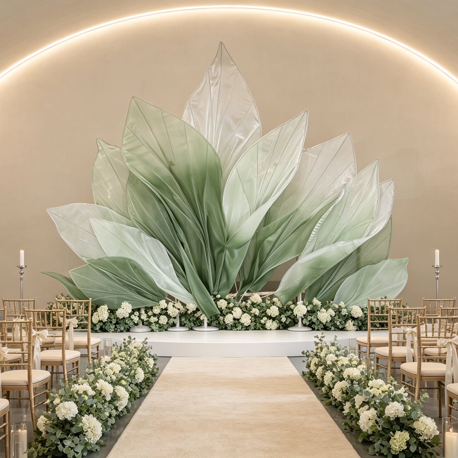 Flowerva Gradient Vein Silhouette Wedding Decoration (Without Flower)