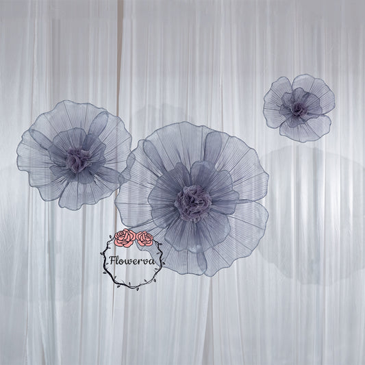 Flowerva Grayish Purple Giant Tulle Flower Centerpiece Wedding Decor