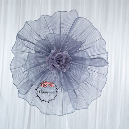 Flowerva Grayish Purple Giant Tulle Flower Centerpiece Wedding Decor