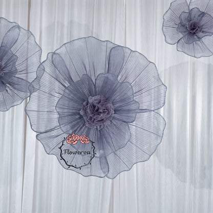 Flowerva Grayish Purple Giant Tulle Flower Centerpiece Wedding Decor