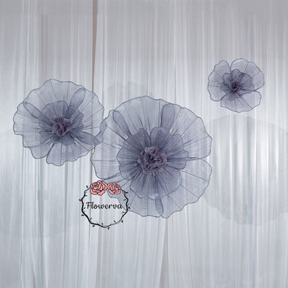 Flowerva Grayish Purple Giant Tulle Flower Centerpiece Wedding Decor