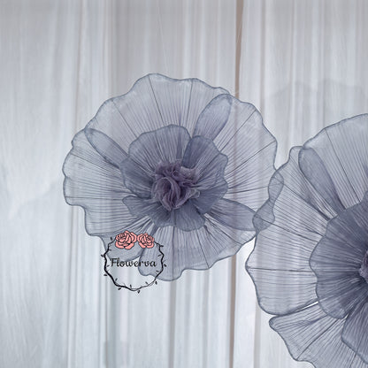 Flowerva Grayish Purple Giant Tulle Flower Centerpiece Wedding Decor