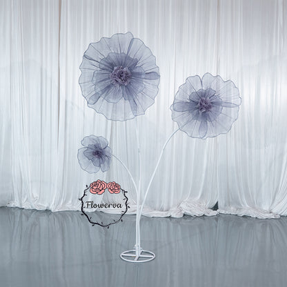 Flowerva Grayish Purple Giant Tulle Flower Centerpiece Wedding Decor