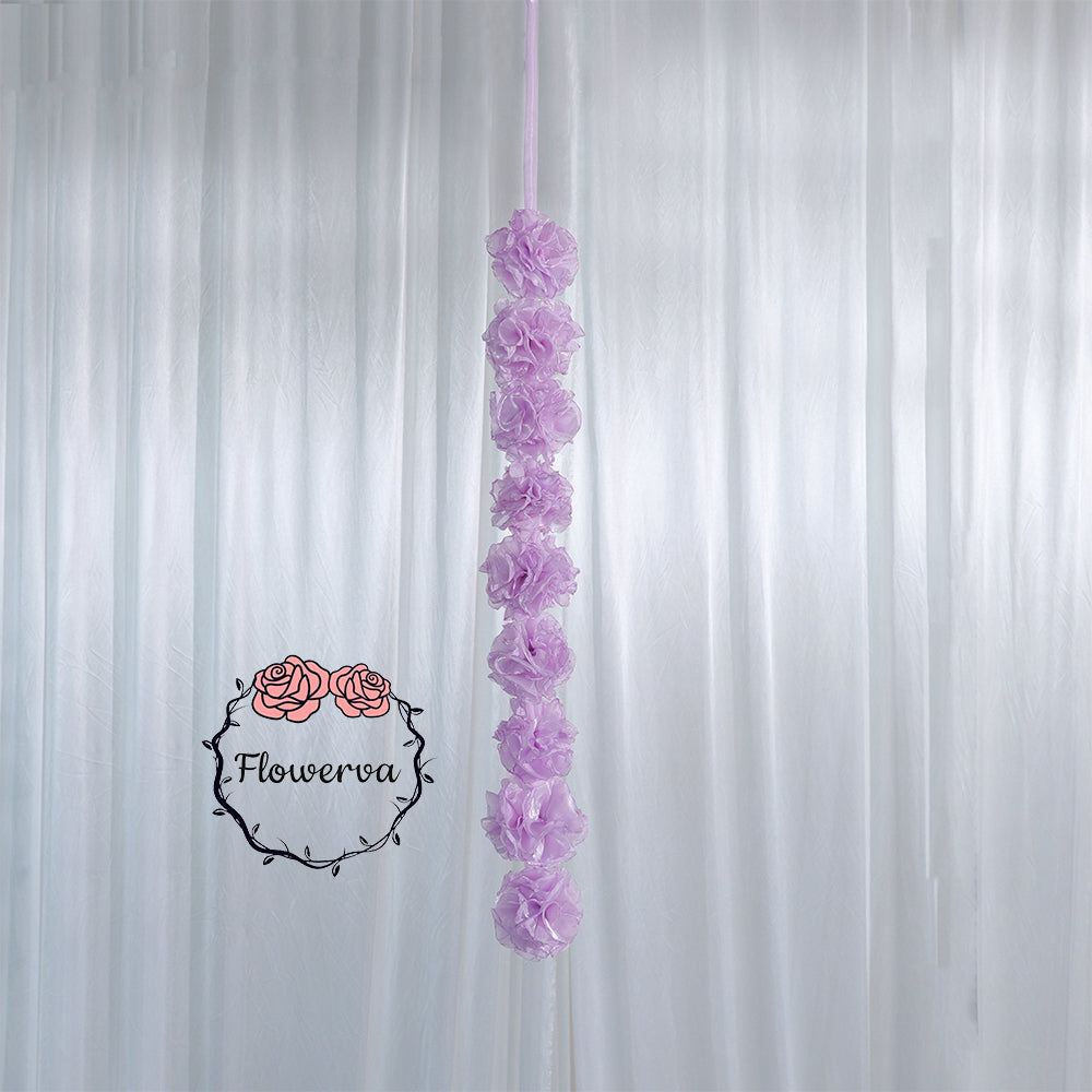 Flowerva Lavender Fabric Flower String Garland Decor
