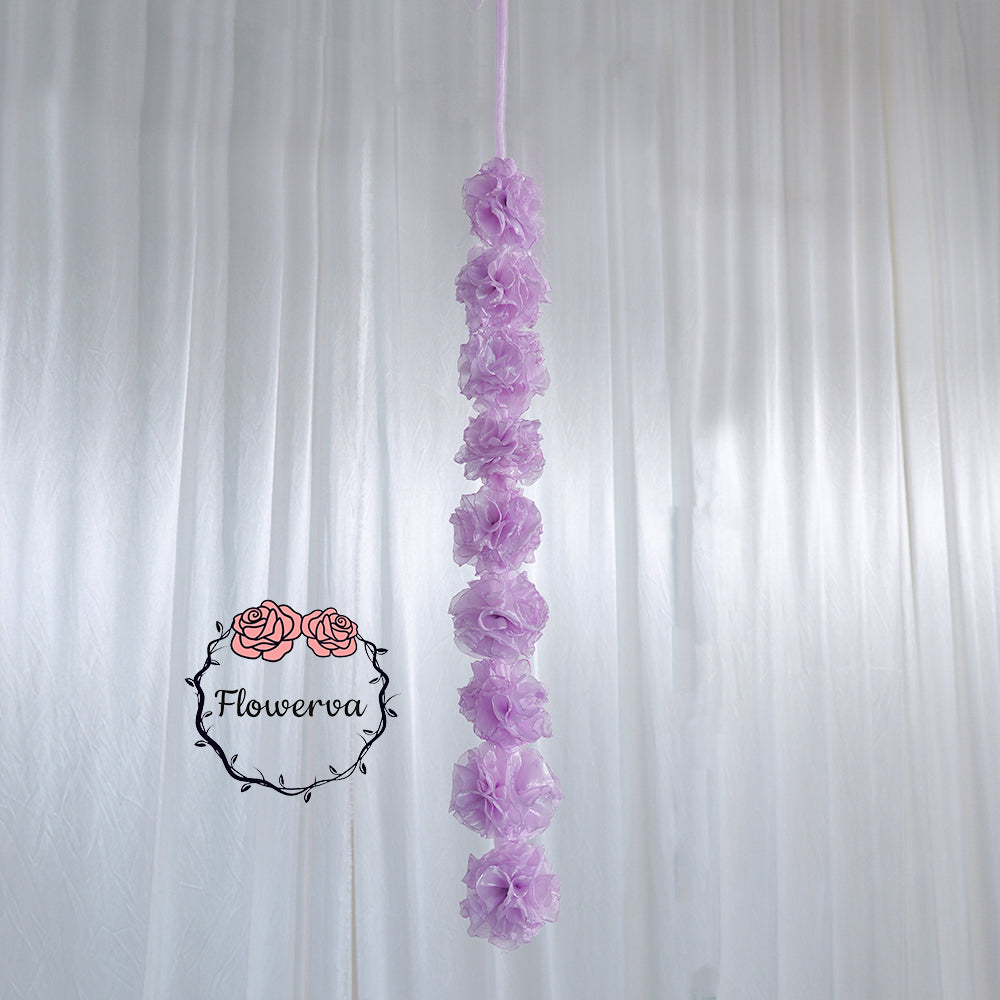 Flowerva Lavender Fabric Flower String Garland Decor