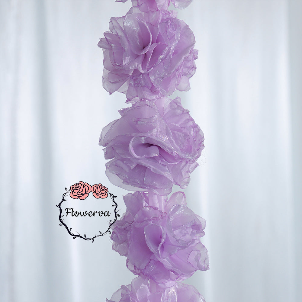 Flowerva Lavender Fabric Flower String Garland Decor