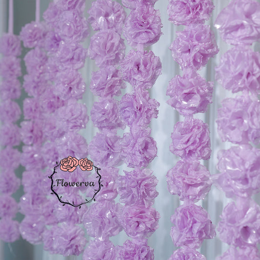 Flowerva Lavender Fabric Flower String Garland Decor