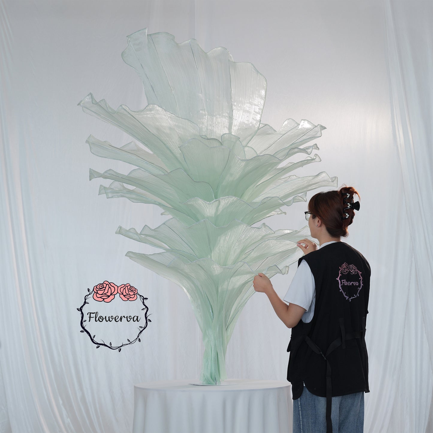 Flowerva Table Flower Wedding Decoration Light Green