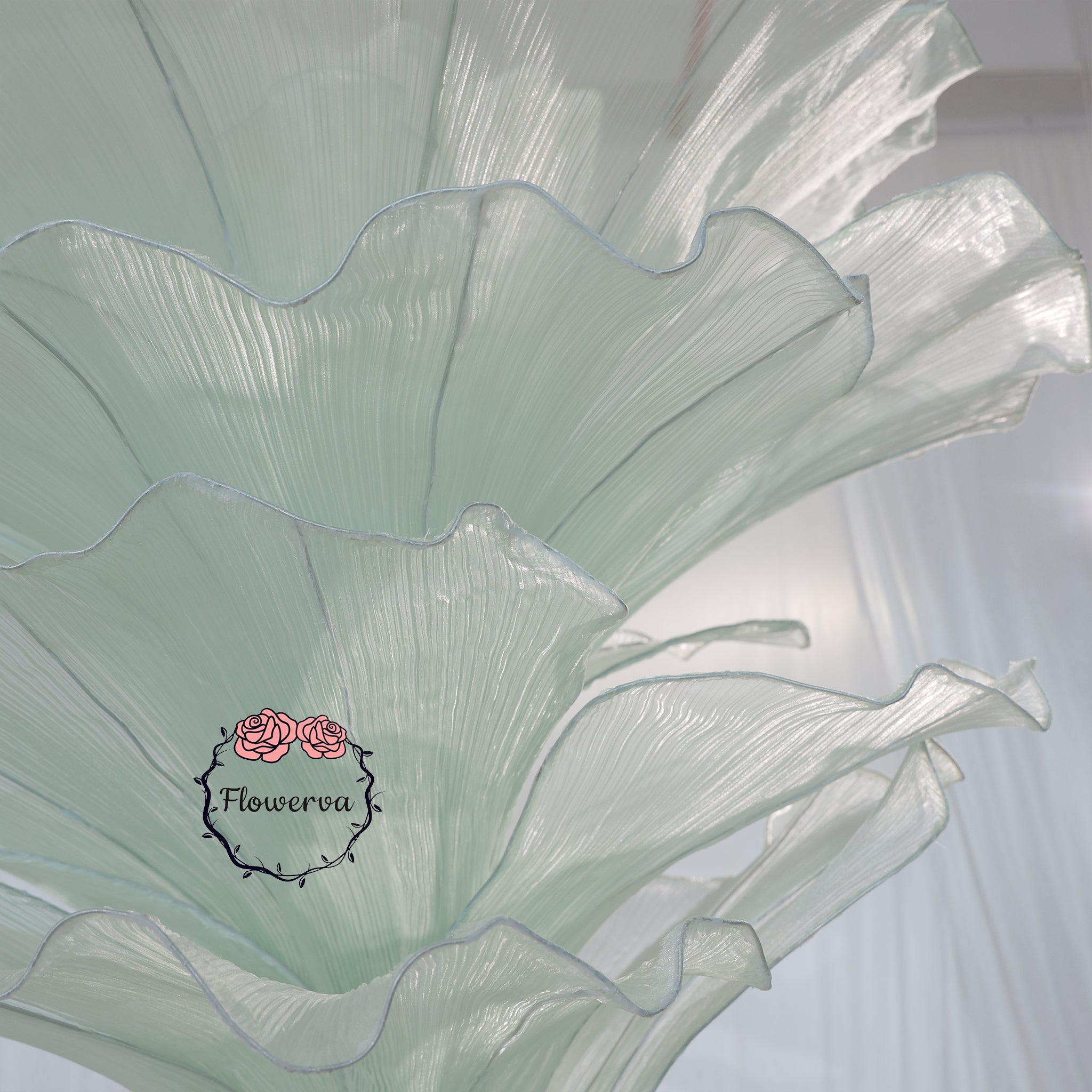 Flowerva Light Green Table Flower Wedding Decoration (With Base)
