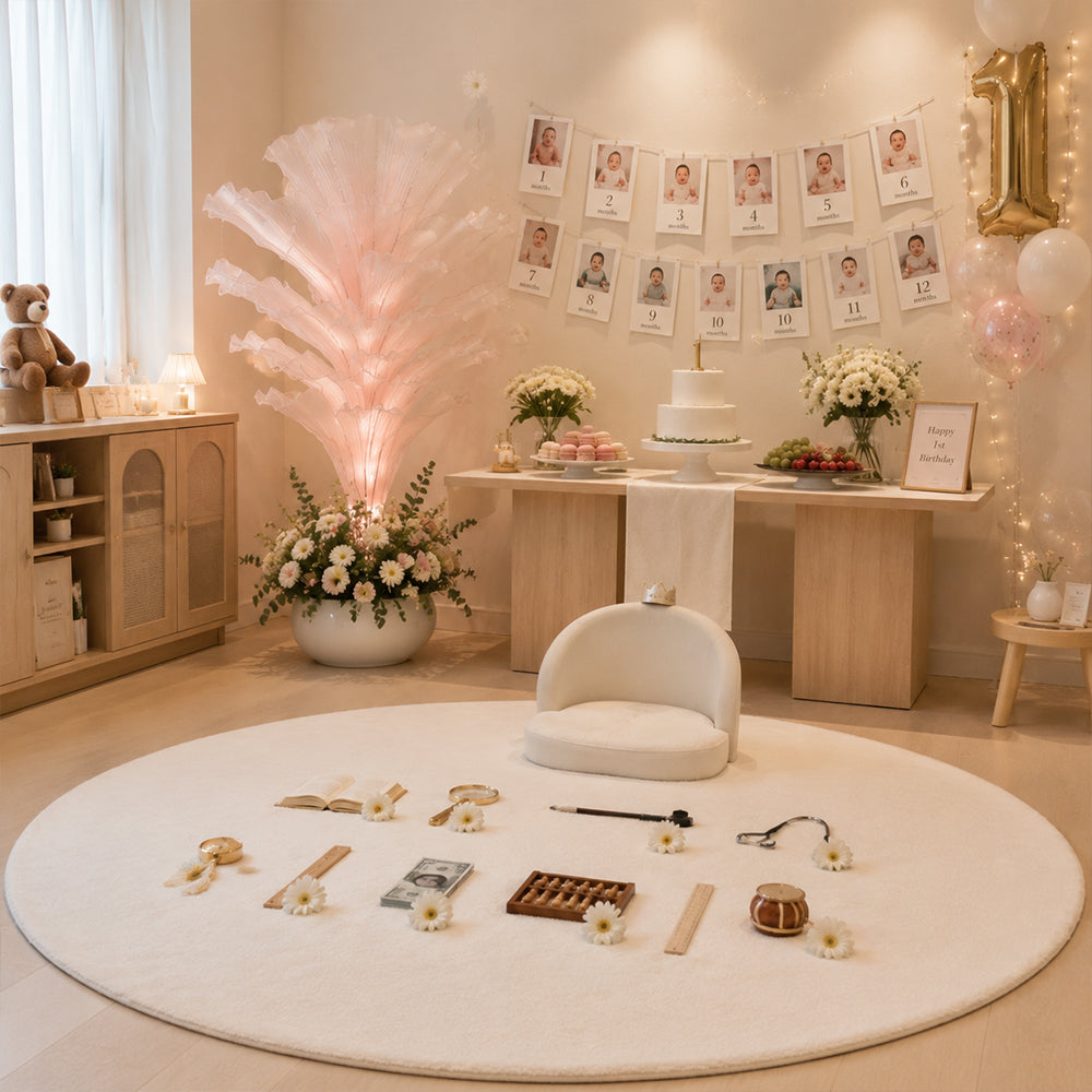 Flowerva Light Pink Table Flower Wedding Decoration (With Base)