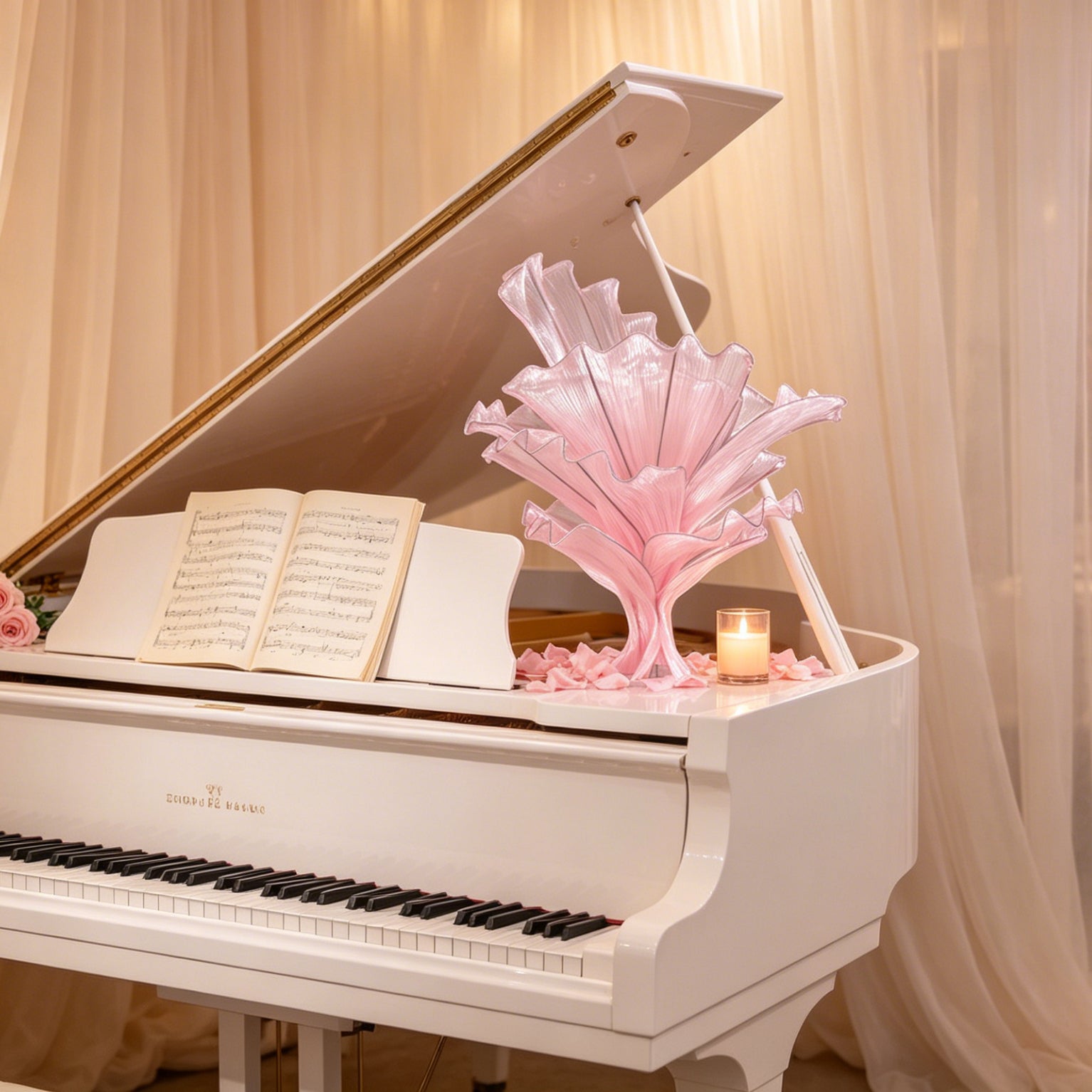 Flowerva Light Pink Table Flower Wedding Decoration (With Base)
