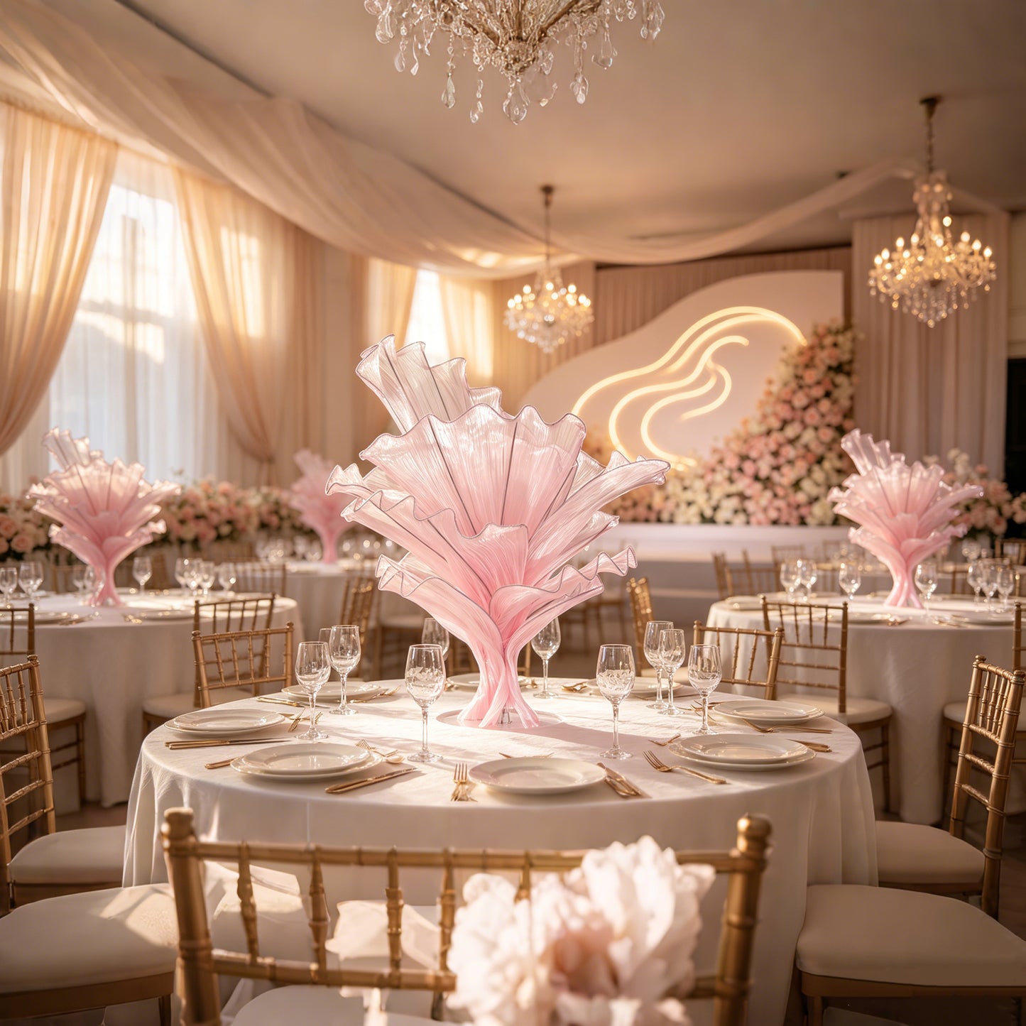 Flowerva Height Fabric Table Flower Wedding Decor(Without Flowers)