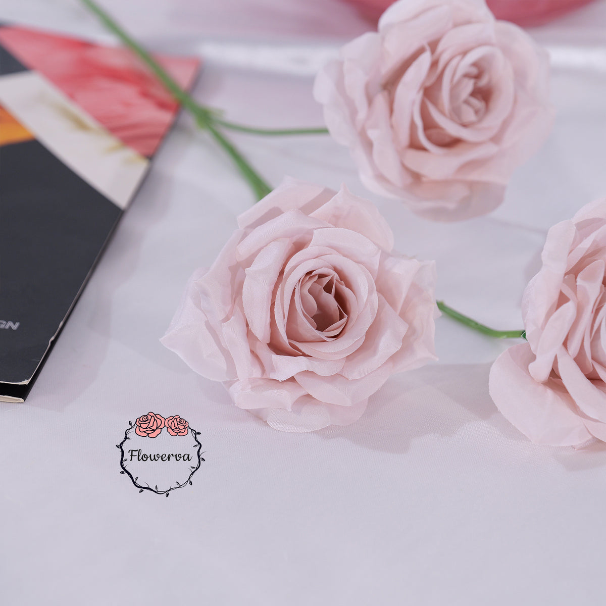 Flowerva Luxury Artificial Fabric Roses Wedding & Event Decor