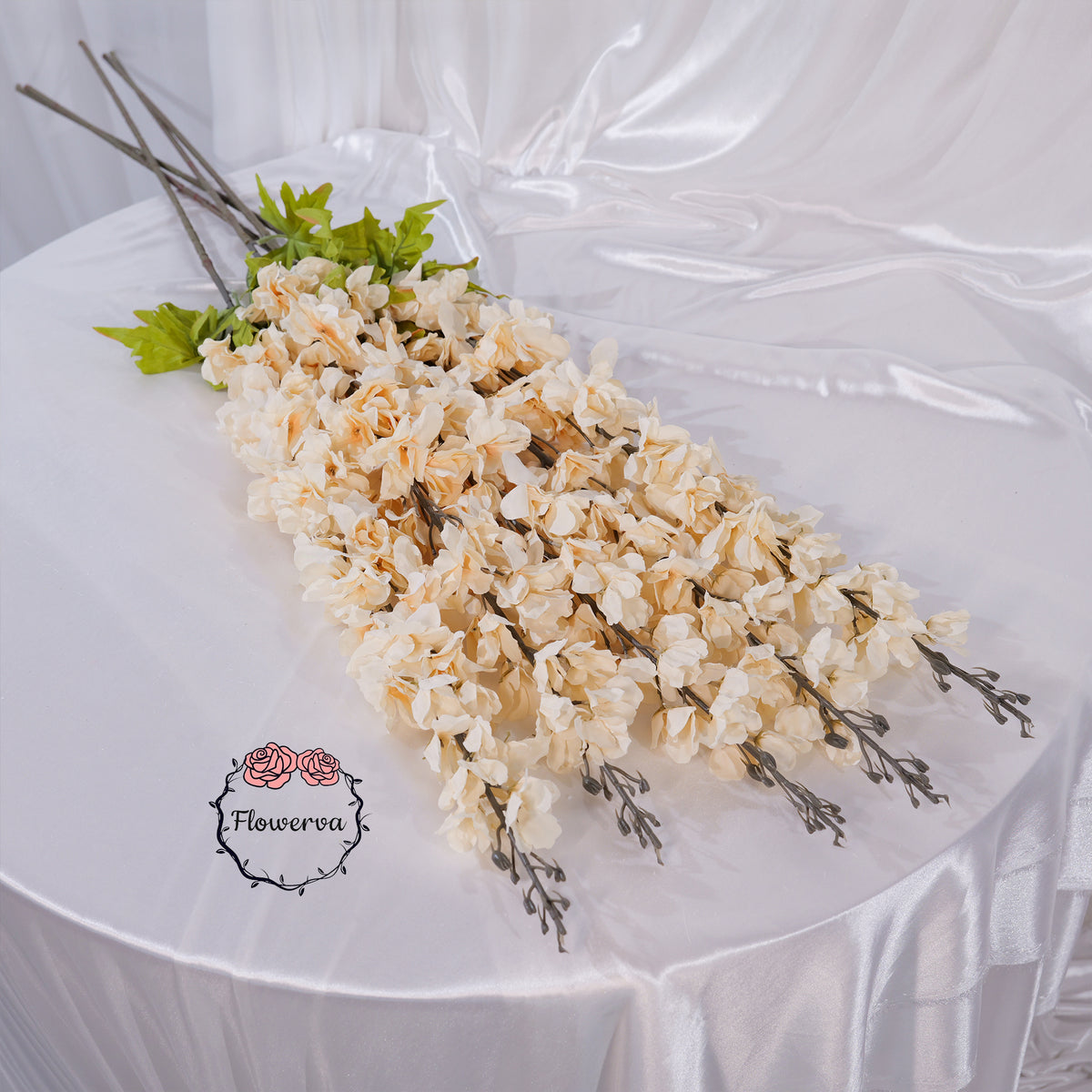Flowerva Luxury Artificial Fabric Delphinium Wedding & Event Decor