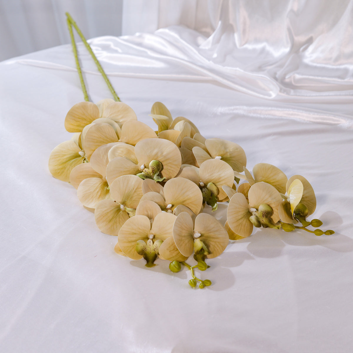 Flowerva Luxury Artificial Fabric Phalaenopsis Orchids Wedding & Event Decor