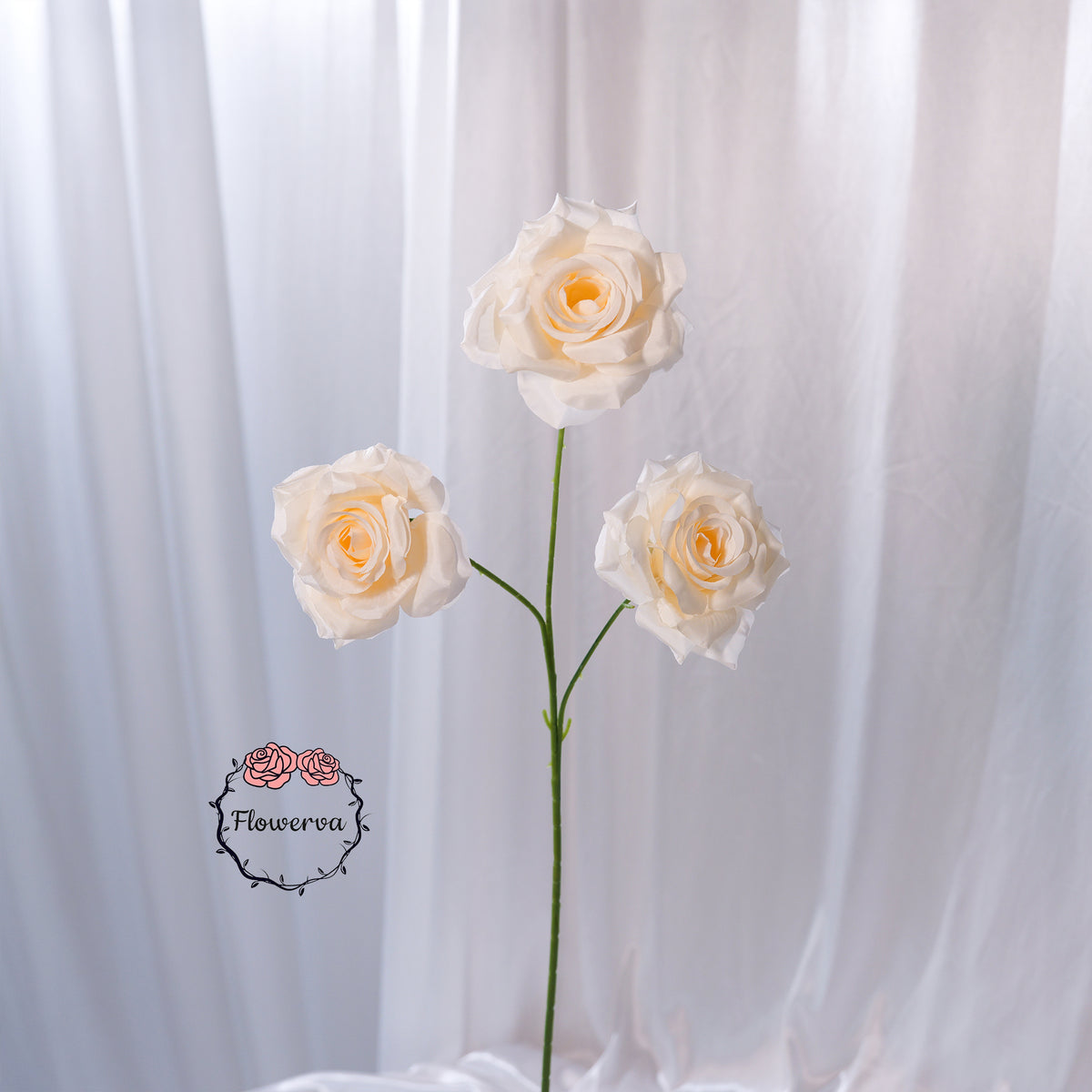 Flowerva Luxury Artificial Fabric Roses Wedding & Event Decor