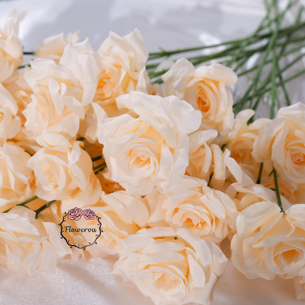 Flowerva Luxury Artificial Fabric Roses Wedding & Event Decor