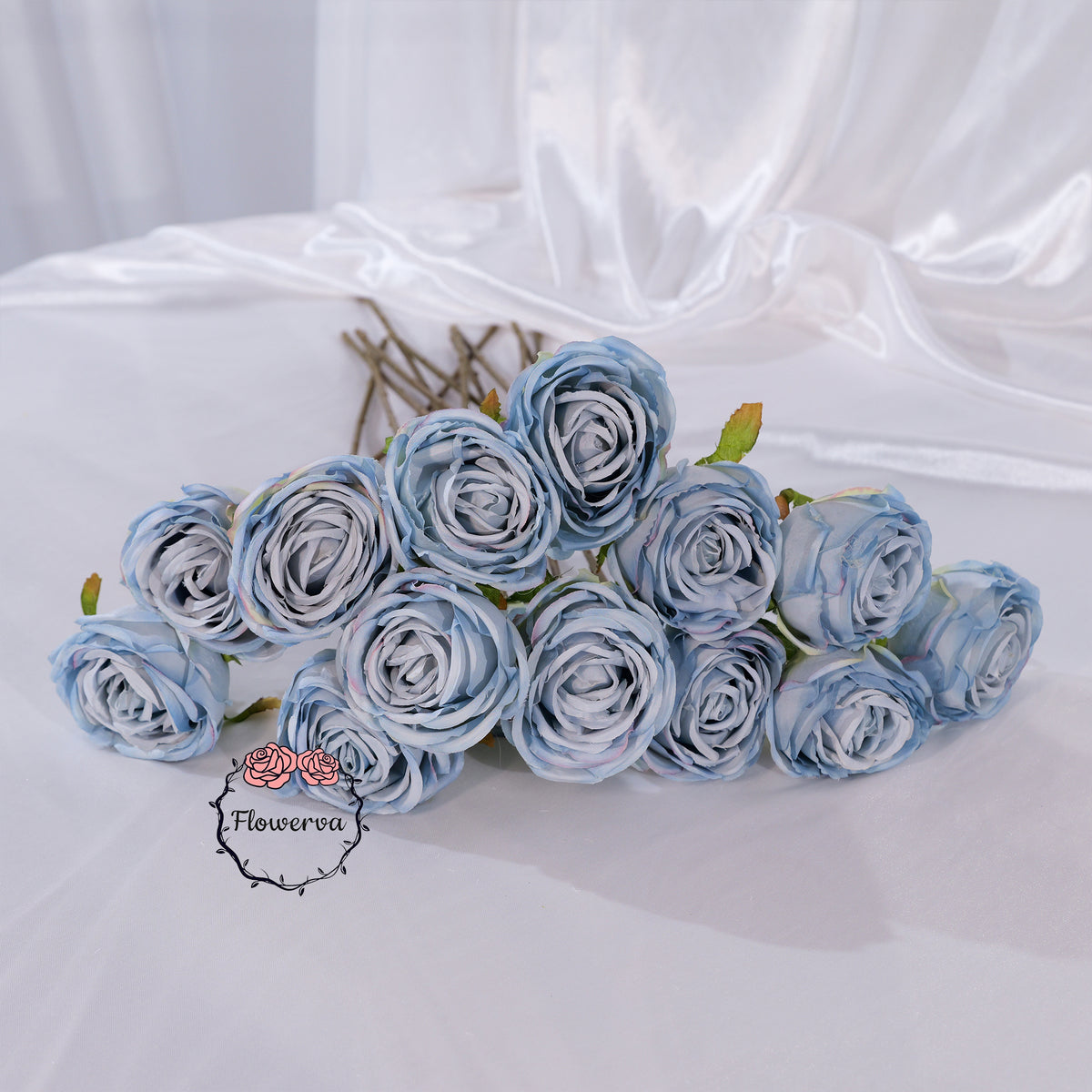 Flowerva Luxury Artificial Fabric Roses Wedding & Event Decor
