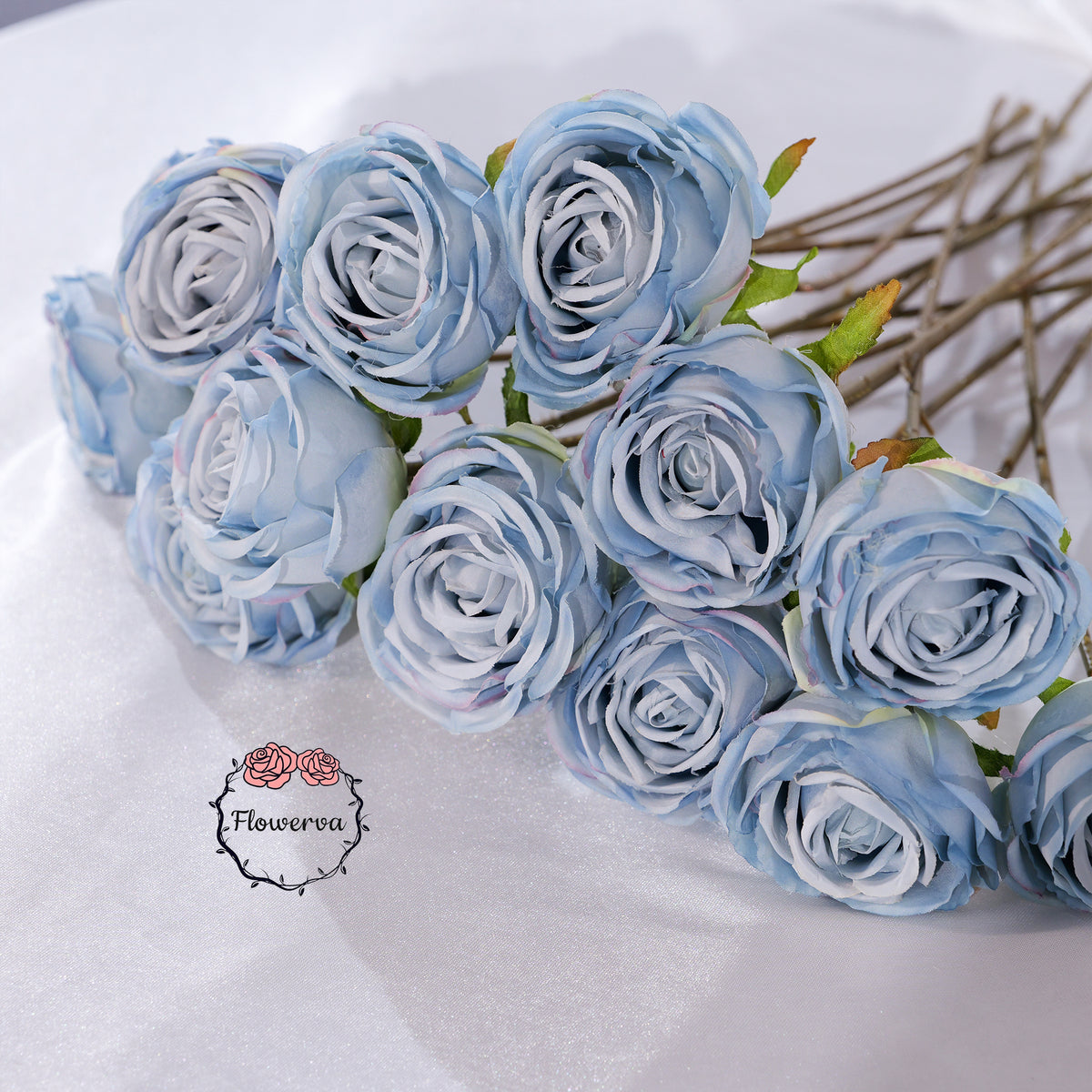Flowerva Luxury Artificial Fabric Roses Wedding & Event Decor