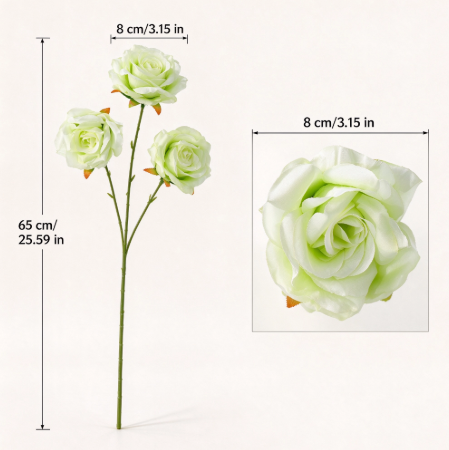 Flowerva Luxury Artificial Fabric Roses Wedding & Event Decor