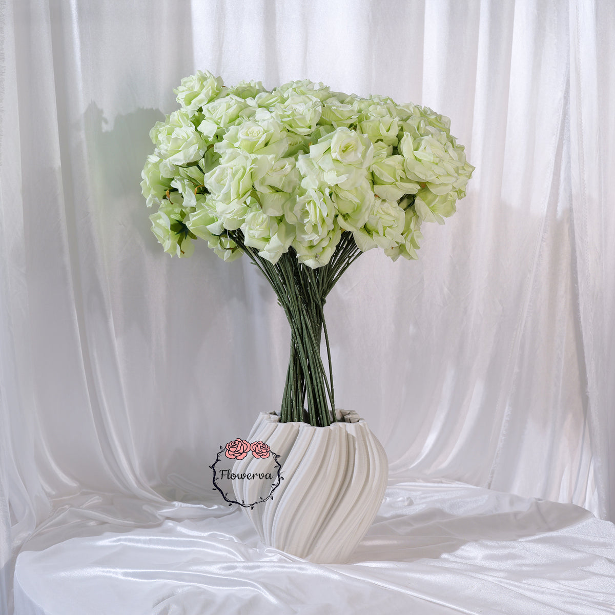 Flowerva Luxury Artificial Fabric Roses Wedding & Event Decor