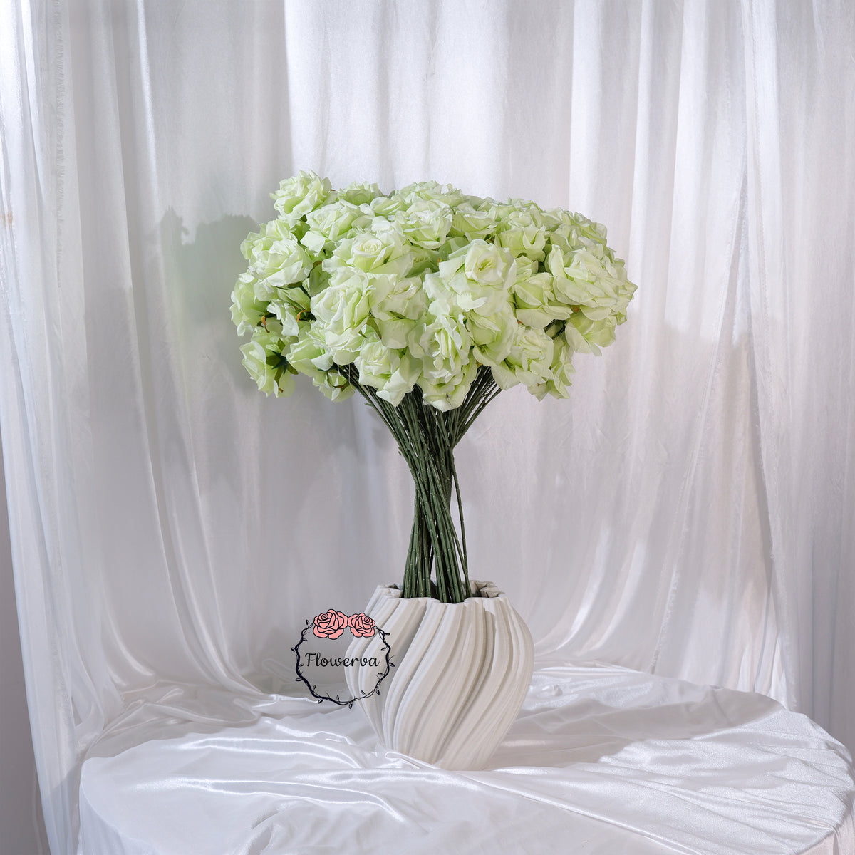 Flowerva Luxury Artificial Fabric Roses Wedding & Event Decor