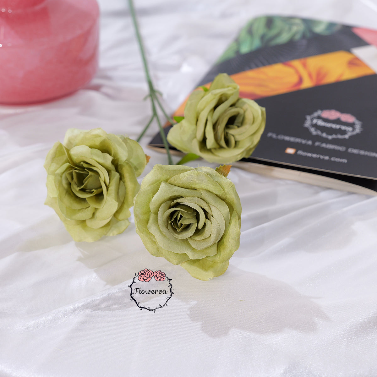 Flowerva Luxury Artificial Fabric Roses Wedding & Event Decor