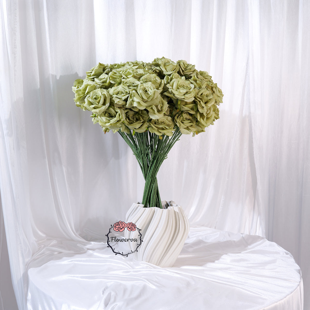 Flowerva Luxury Artificial Fabric Roses Wedding & Event Decor