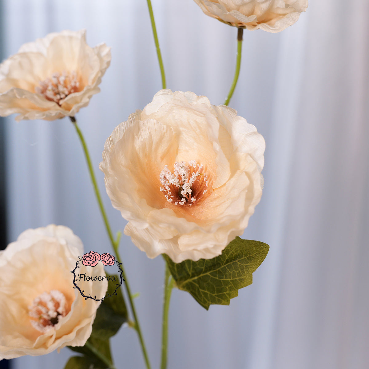 Flowerva Luxury Artificial Fabric Poppy  Wedding & Event Decor