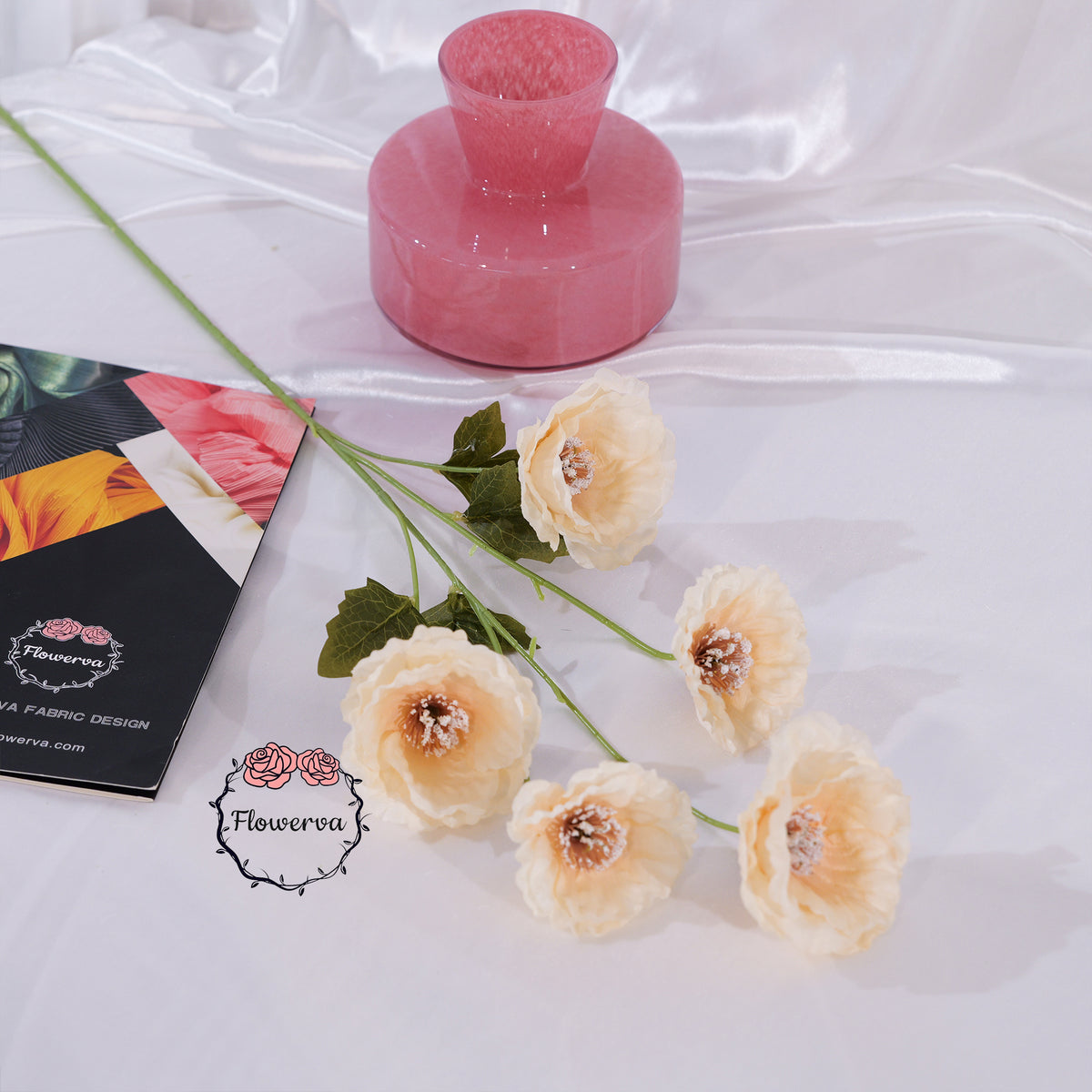 Flowerva Luxury Artificial Fabric Poppy  Wedding & Event Decor