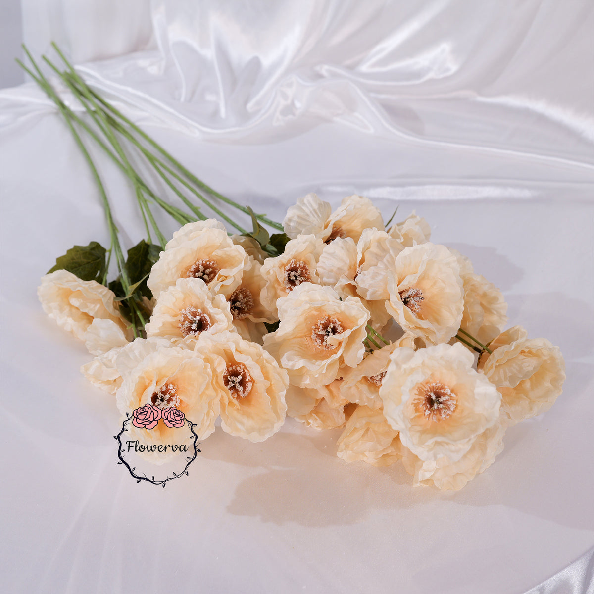 Flowerva Luxury Artificial Fabric Poppy  Wedding & Event Decor