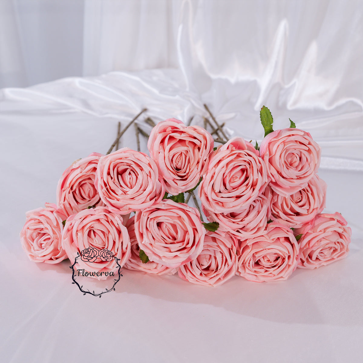 Flowerva Luxury Artificial Fabric Roses Wedding & Event Decor