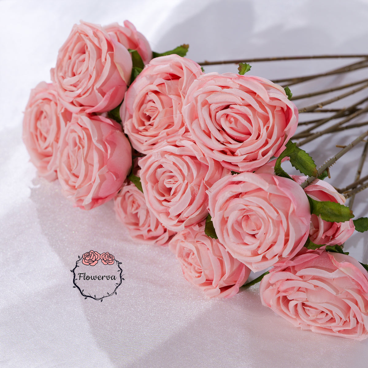 Flowerva Luxury Artificial Fabric Roses Wedding & Event Decor