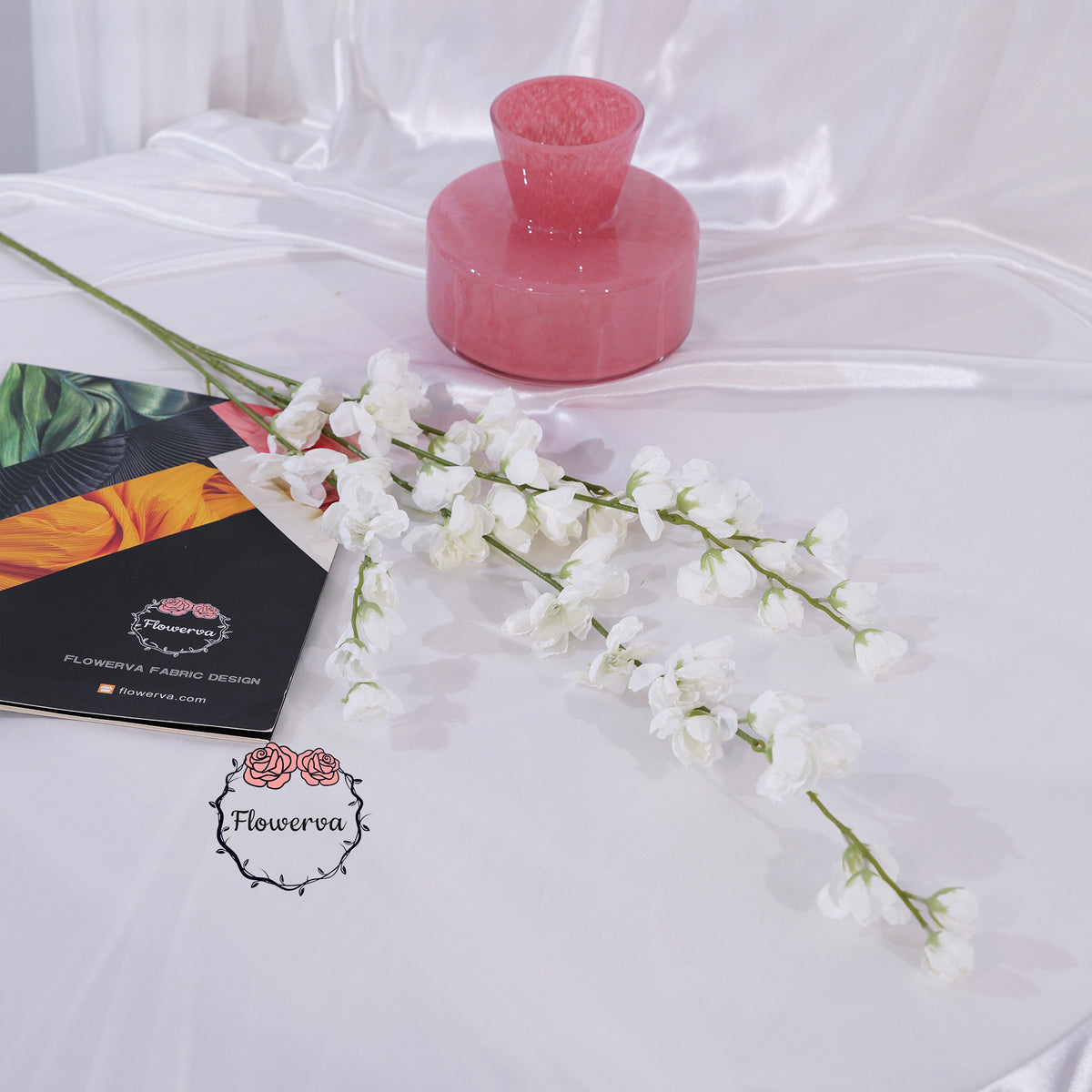 Flowerva Luxury Artificial Fabric Delphinium Wedding & Event Decor