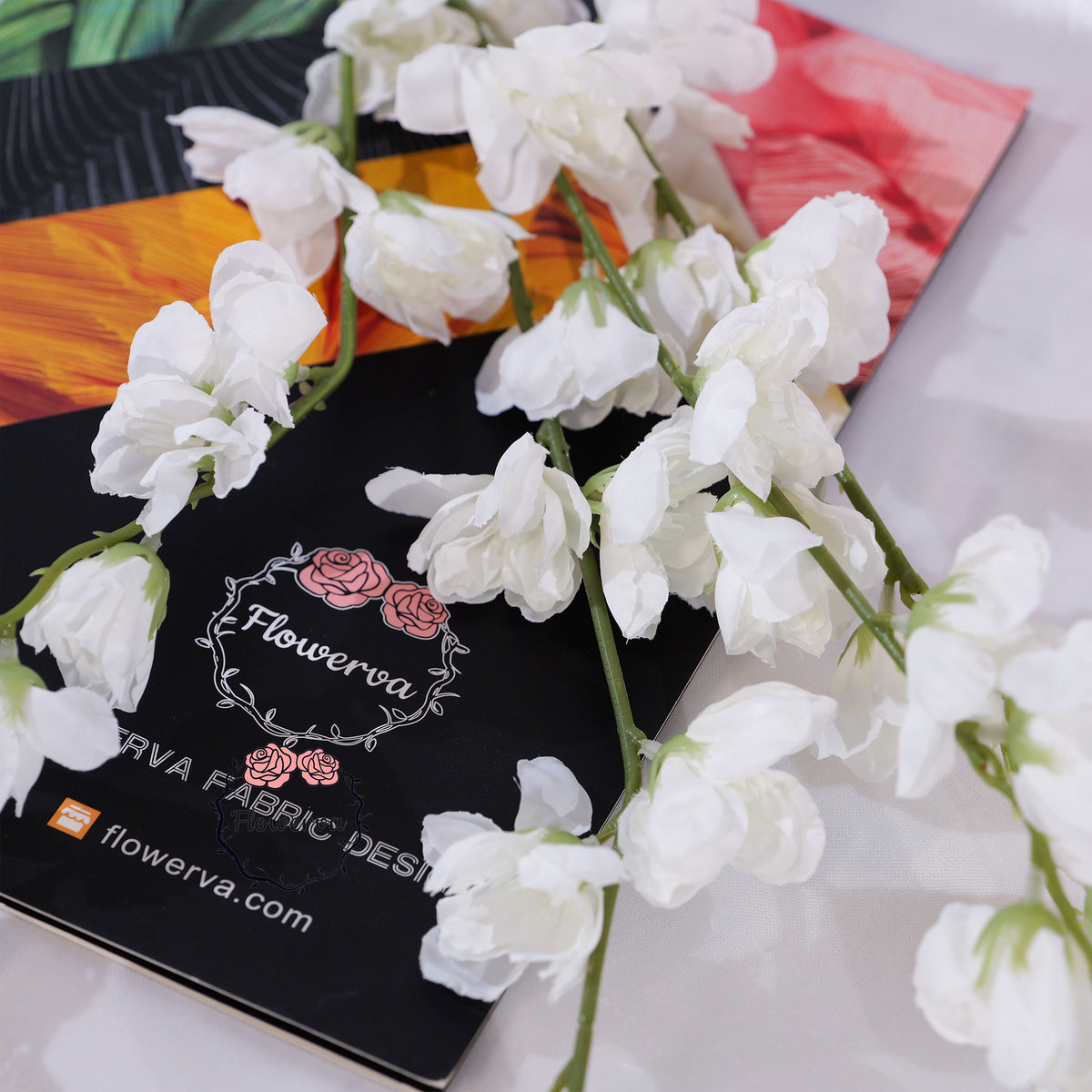 Flowerva Luxury Artificial Fabric Delphinium Wedding & Event Decor