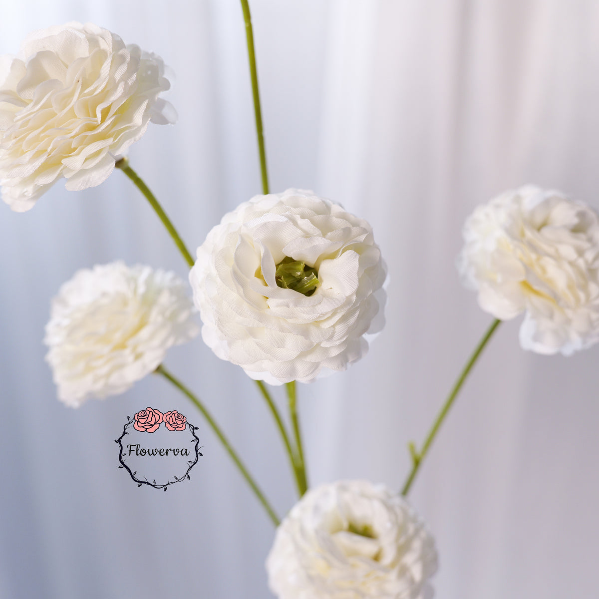 Flowerva Luxury Artificial Fabric Ranunculus Wedding & Event Decor
