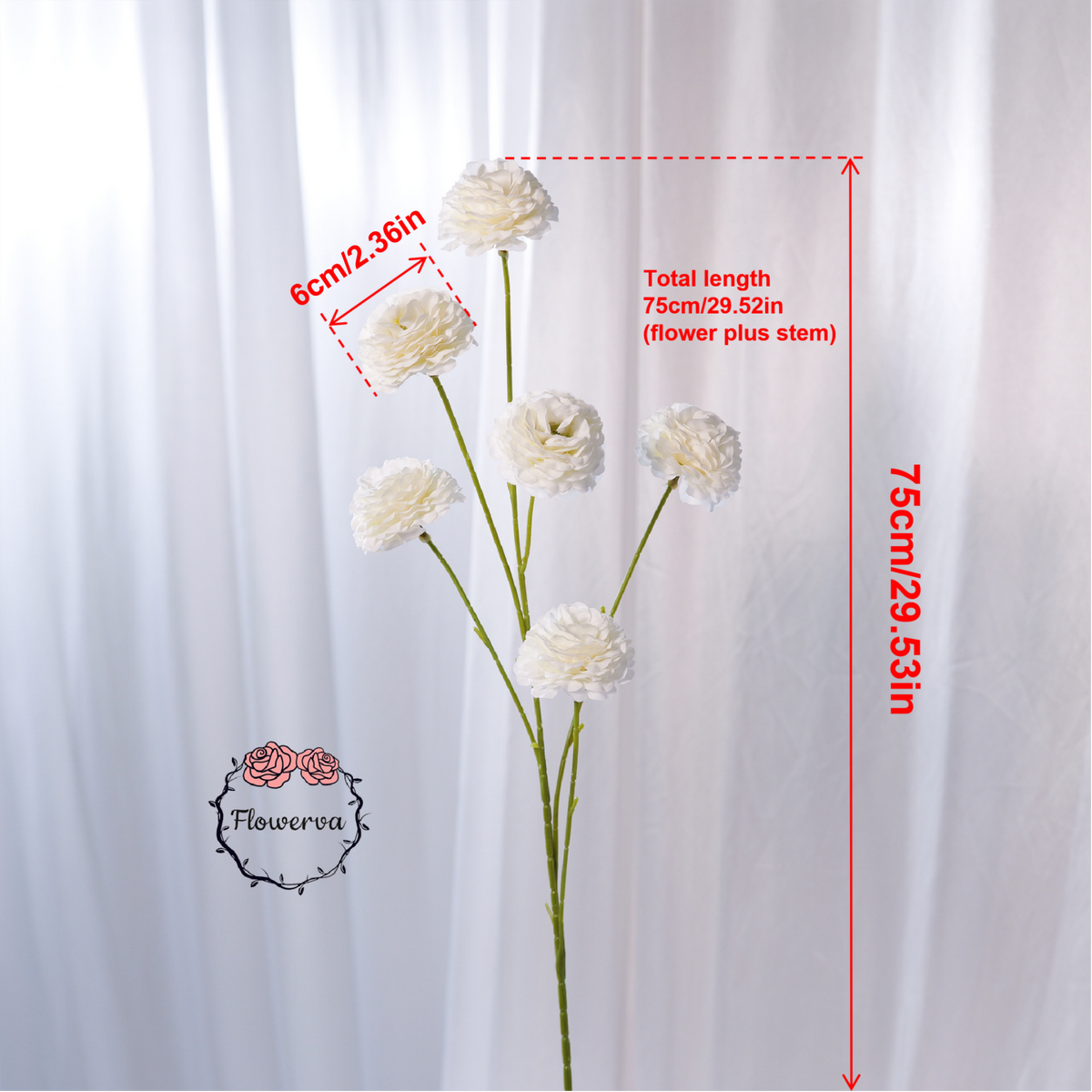Flowerva Luxury Artificial Fabric Ranunculus Wedding & Event Decor